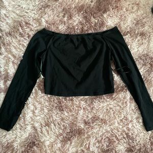 Black off shoulder shirt